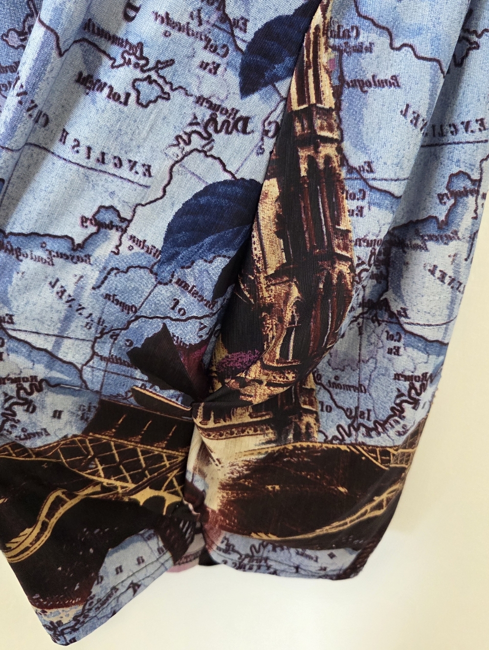 Blossom By P French Theme Tunic Top Travel France Atlas Artsy England Abstract L - Picture 9 of 12